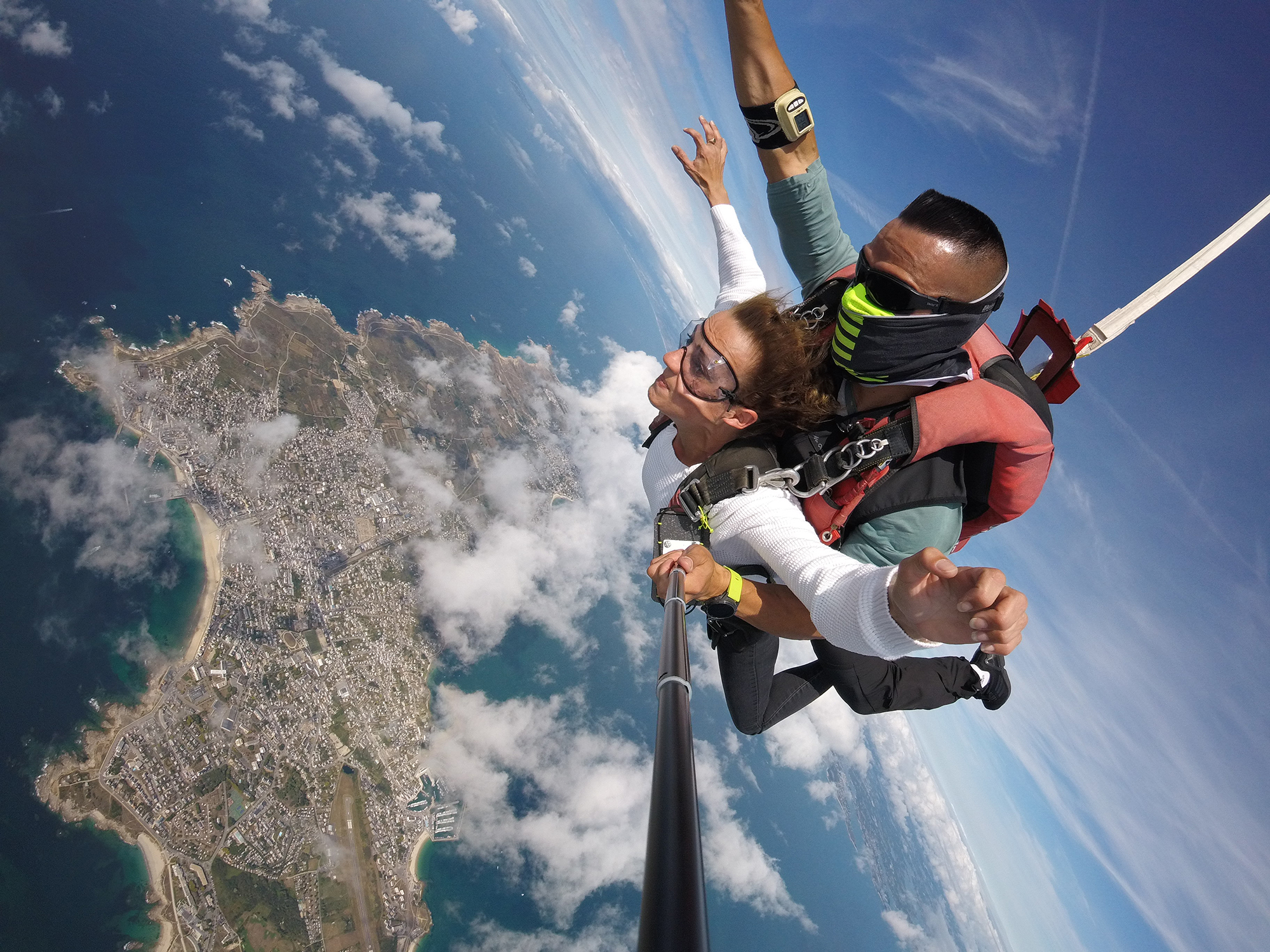 Saut en parachute au dessus de la Presqu'île de Quiberon